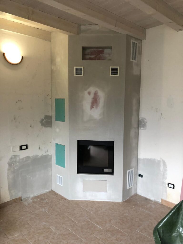 rivestimento di camino in cartongesso in provincia di Sondrio